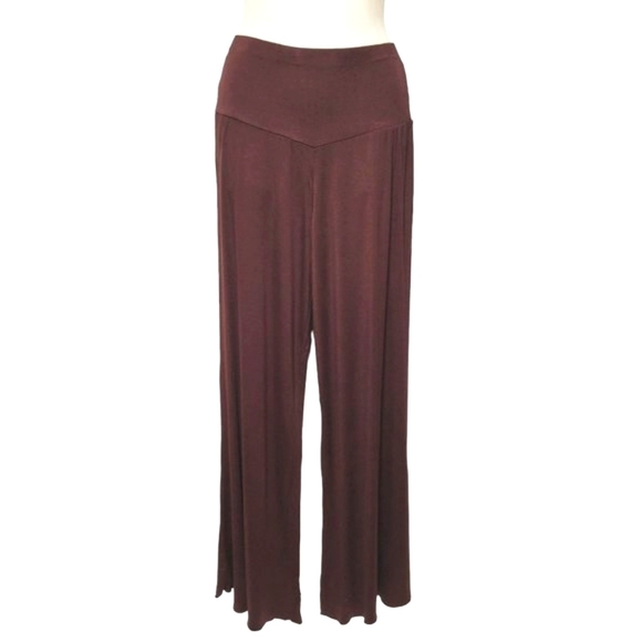 Dark Brown Pants Comfy Brown Slim Fit Pants Flared Wide Leg Pant -One Size - NEW - Picture 2 of 10